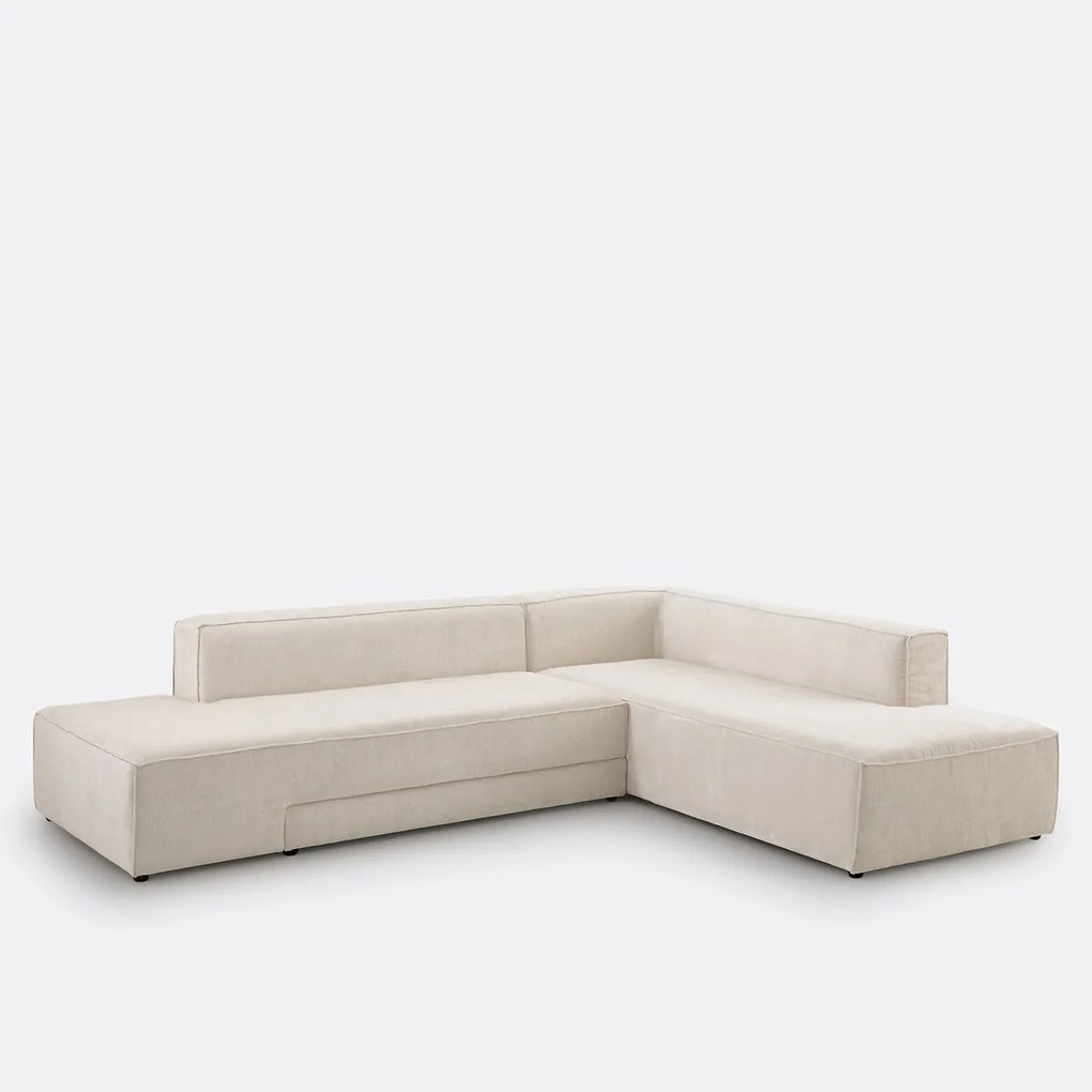 Hoekbank links of rechts, omvormbaar, fluweel met structuur, Ginosa