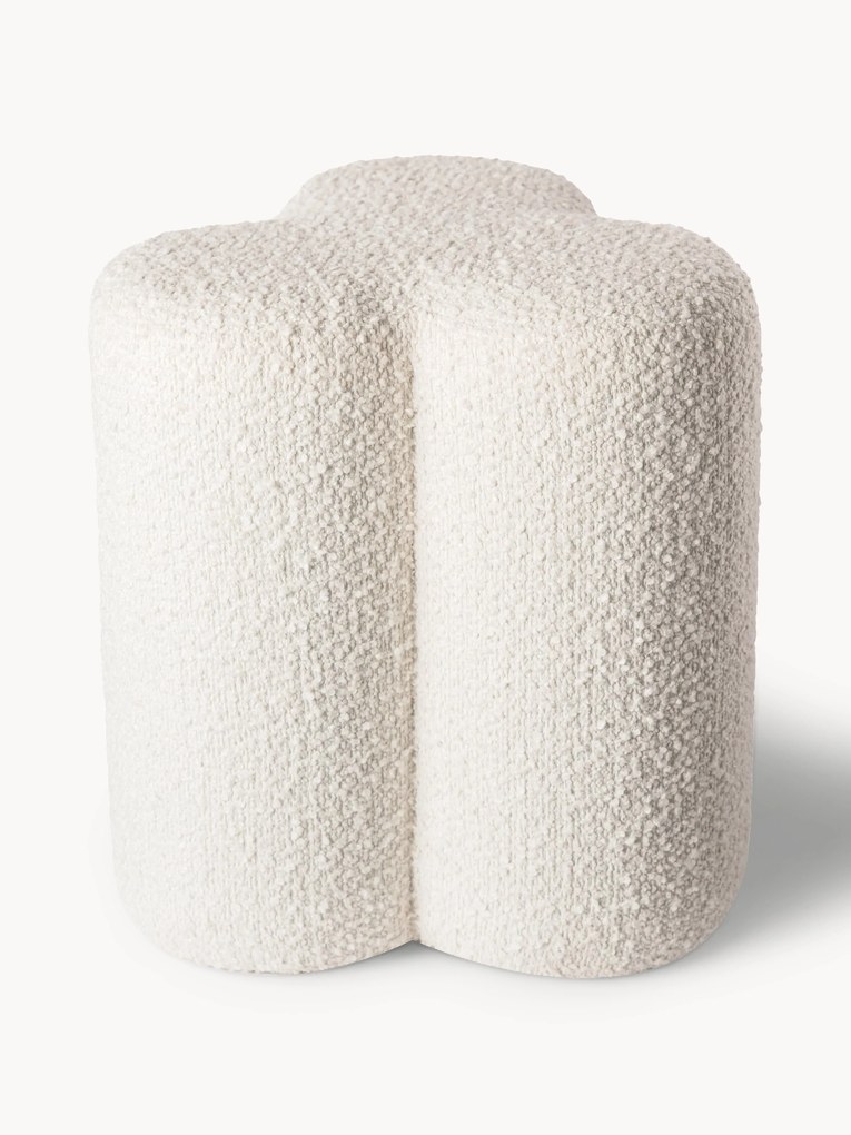 Bouclé gestoffeerde poef Clover