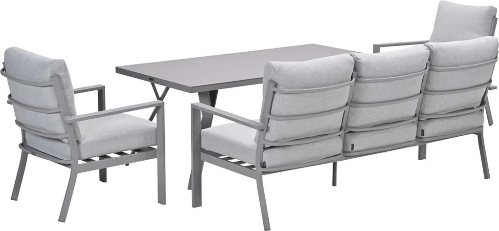 Garden Impressions Senja lounge dining set stoel-bank 4-delig taupe - valley sand