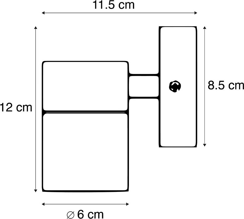 Buiten wandlamp staal GU10 50mm IP44 - Solo