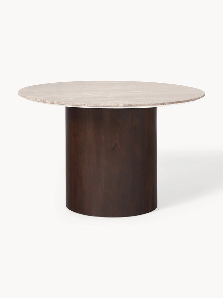 Ronde marmeren eettafel Abby, Ø 120 cm