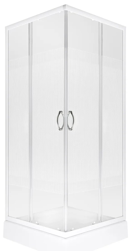 Kerra Xenia douchecabine met douchebak en schuifdeur 80x80cm wit mat