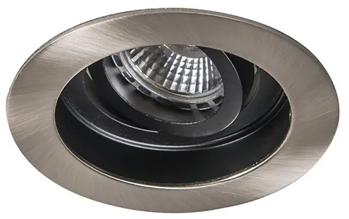 Set van 5 moderne inbouwspots staal - Rondoo