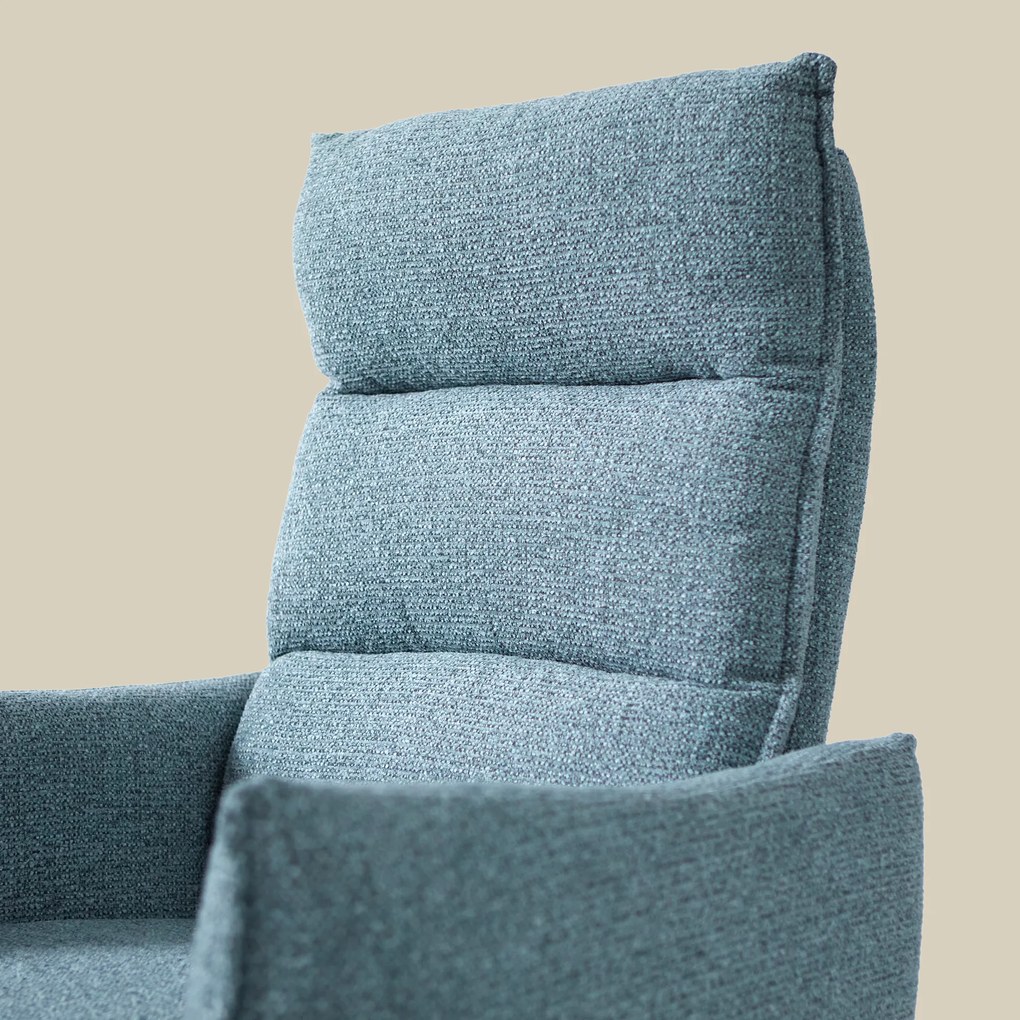 Elektrische Relaxfauteuil Stof Lichtblauw