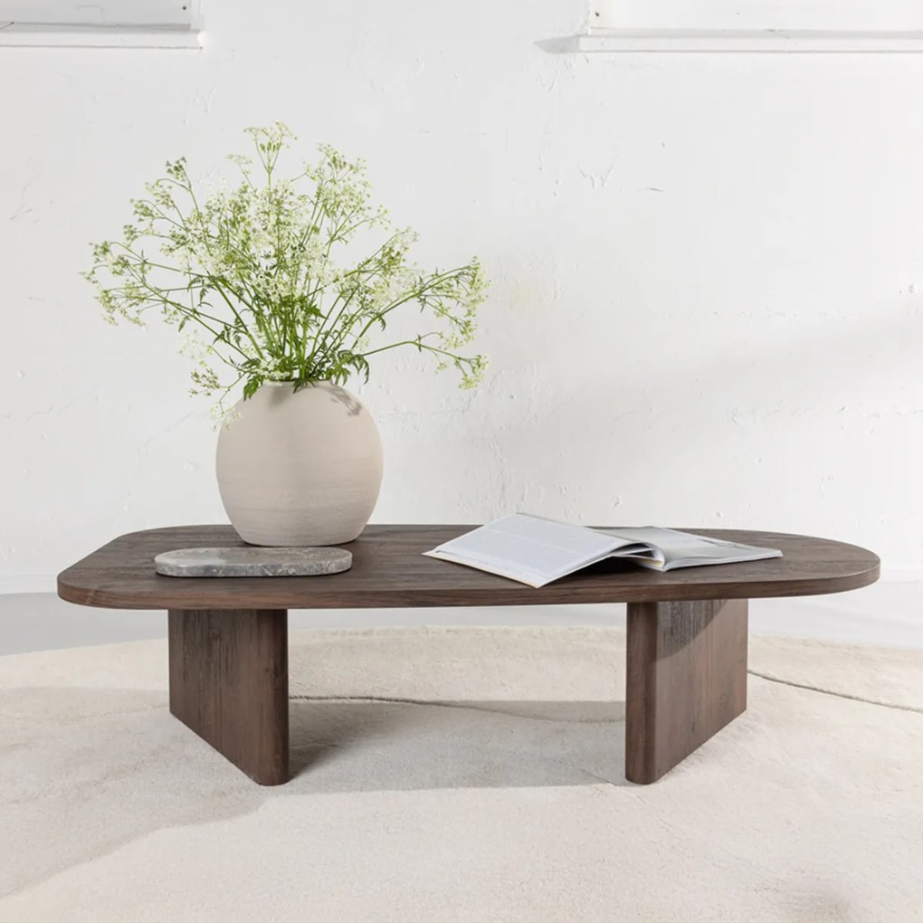 Organische Salontafel Mocca - 65 X 130cm.