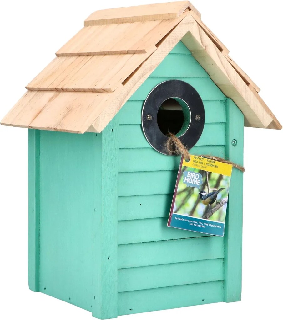 Bûten Home - Nestkast strandhuisje Curaçao - groen - H24xL18xB15cm