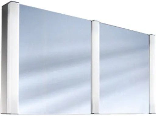 Schneider PepLine spiegelkast met TL met 2 deuren 130x64x13.5cm aluminium 153.130