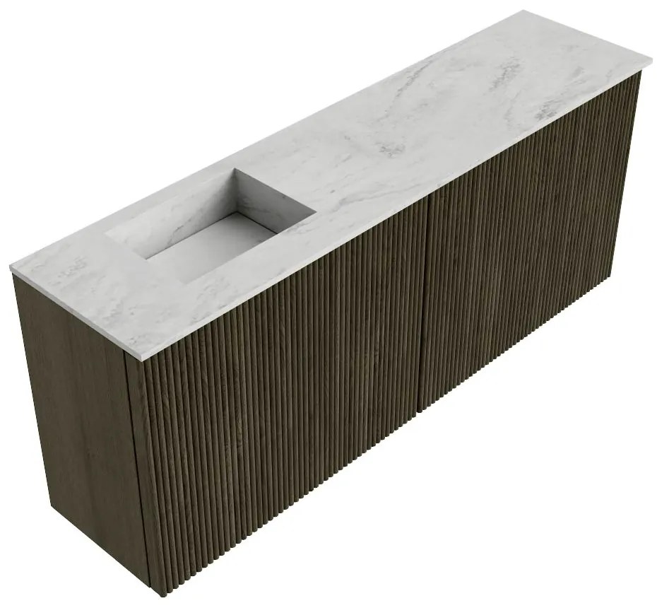 Mondiaz Joya DLux 100cm toiletmeubel shadow met wastafel faye links zonder kraangat opalo