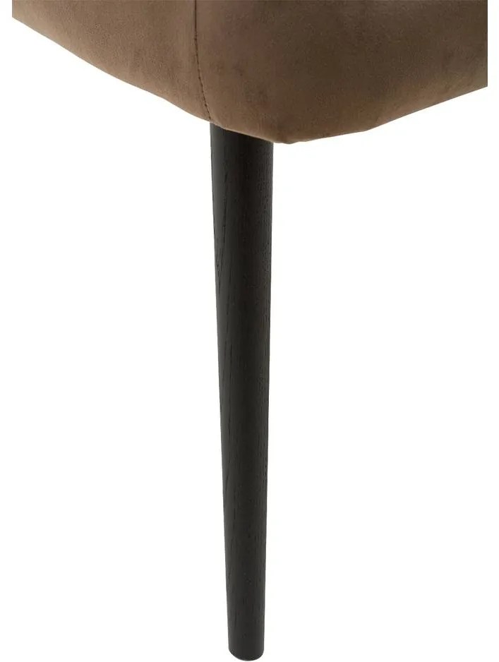 Goossens Eetkamerstoel Rob bruin velvet stof met armleuning, urban industrieel