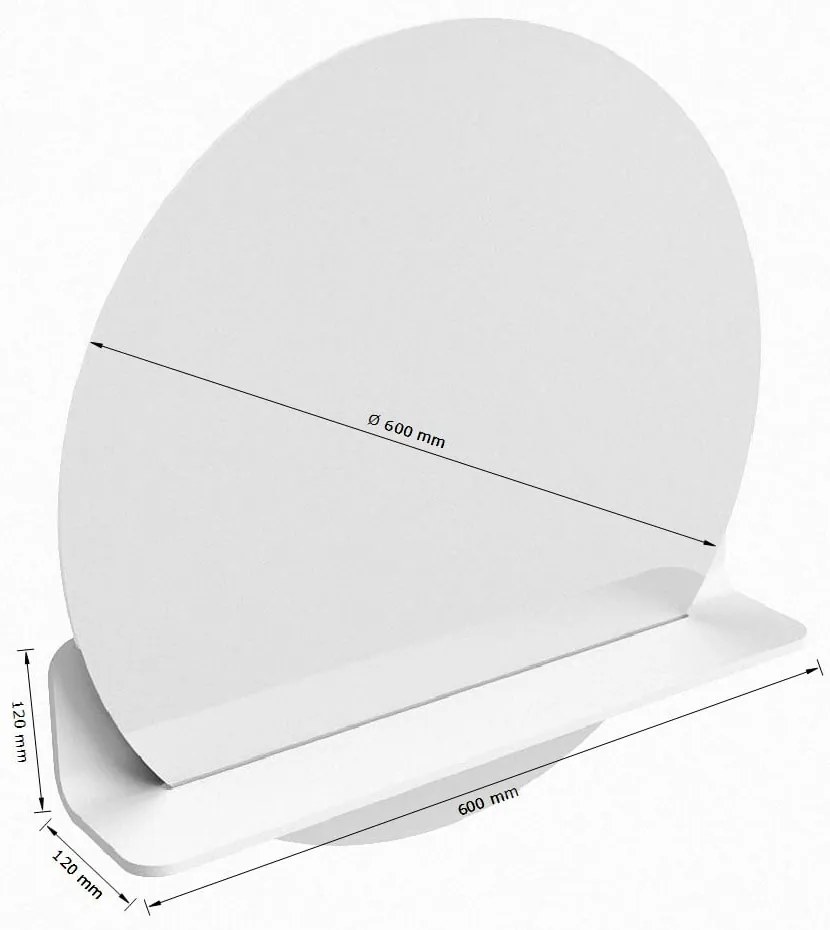 Mondiaz Spot spiegel rond Ø60cm met planchet rust