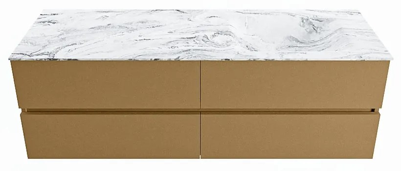 Mondiaz Vica DLux badmeubel 150cm oro 4 lades met wastafel glace rechts 1 kraangat