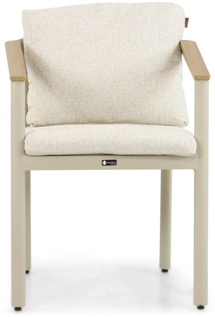 Tuinstoel stapelbaar Aluminium Taupe-naturel-bruin Santika Mind