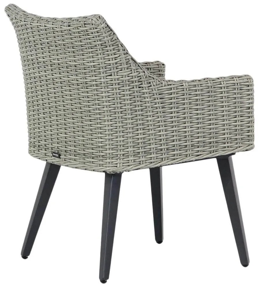 Tuinset 4 personen 95 cm Aluminium/wicker Grijs Garden Collections Milton/Veneto