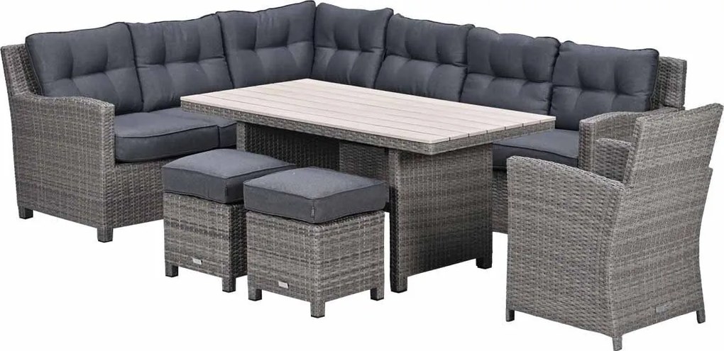 Garden Impressions Jaru lounge dining set 6-delig links - light teak vironwood