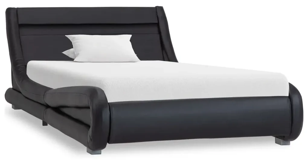 vidaXL Bedframe met LED kunstleer zwart 90x200 cm
