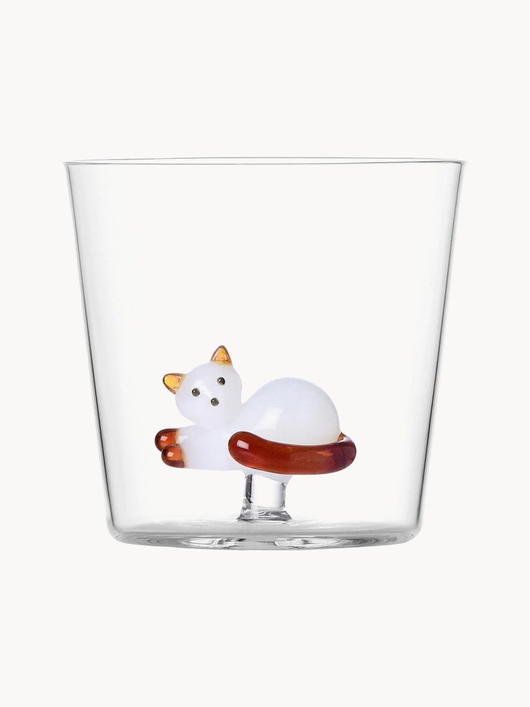 Handgemaakte waterglas Tabby Cat