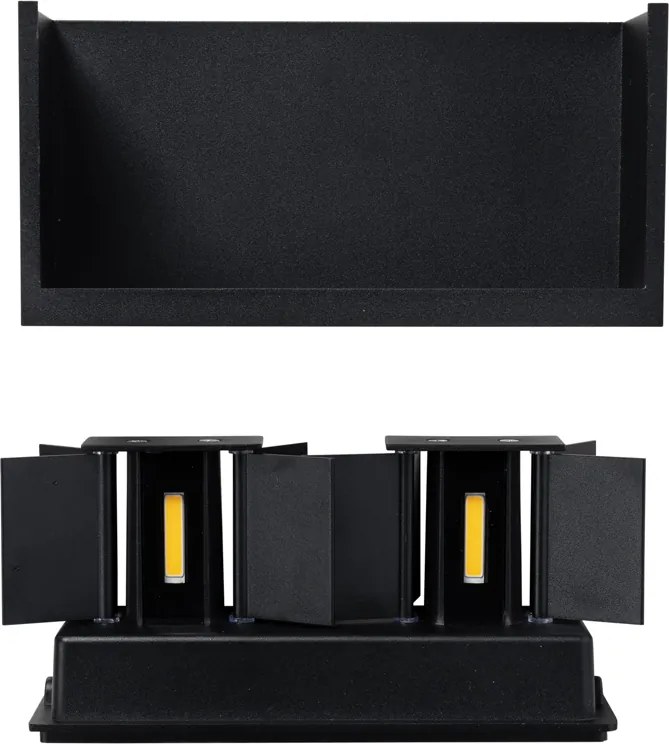 Buiten wandlamp zwart incl. LED 4-lichts IP54 - Edwin