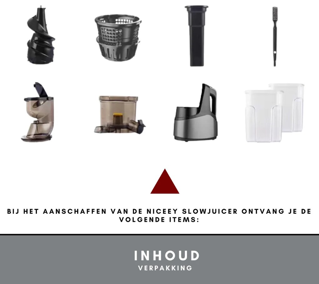 Niceey Slowjuicer - 900ml - Zwart