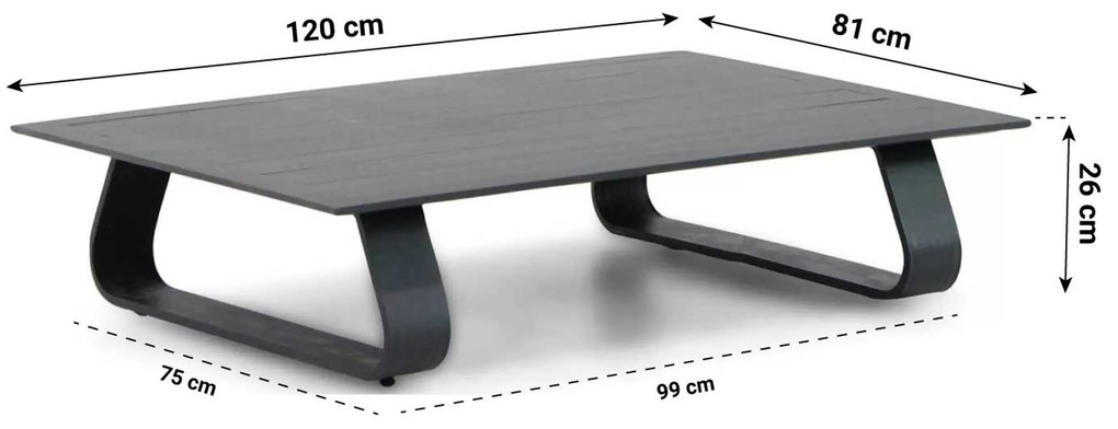 Stoel en Bank Loungeset 4 personen Aluminium Grijs  Santika Furniture Santika Sovita