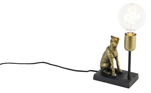 Vintage tafellamp messing - Animal Leopard Landelijk E27 Binnenverlichting Lamp