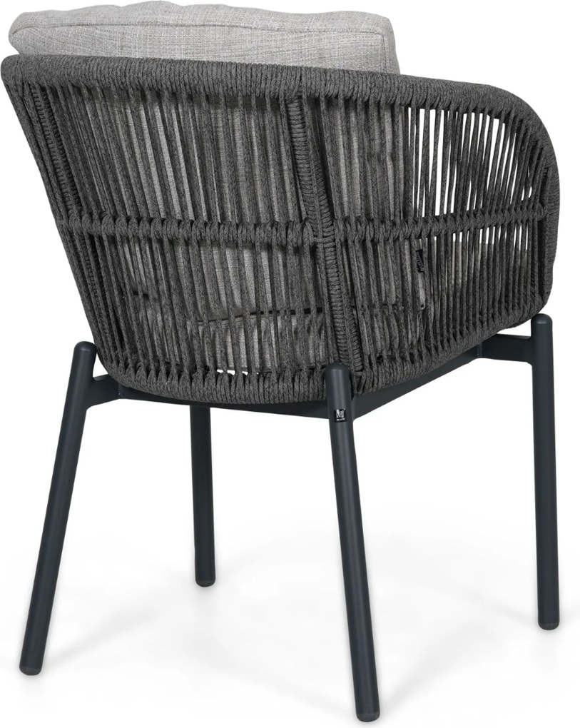 Tuinset Ronde Tuintafel 6 personen 150 cm Rope Grijs  Lifestyle Garden Furniture Monaco/Xento