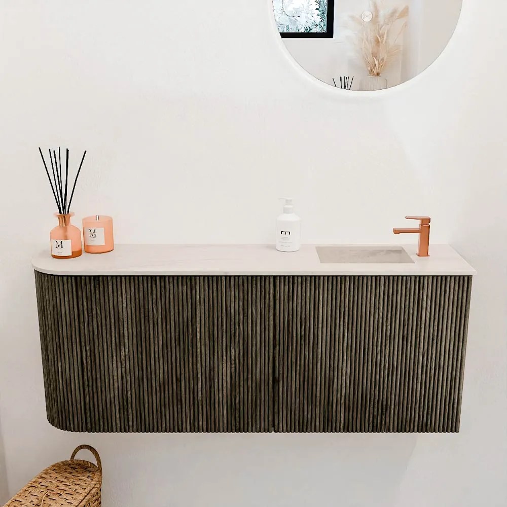 Mondiaz Joya DLux 100cm toiletmeubel ronding links shadow met wastafel faye rechts 1 kraangat meli