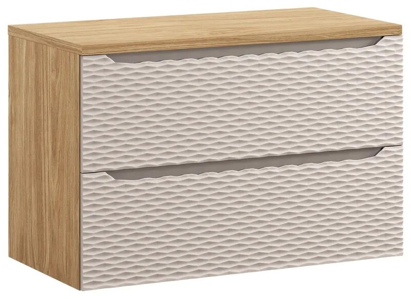 Comad Ocean Beige badmeubel 90cm met 2 lades en wastafelblad