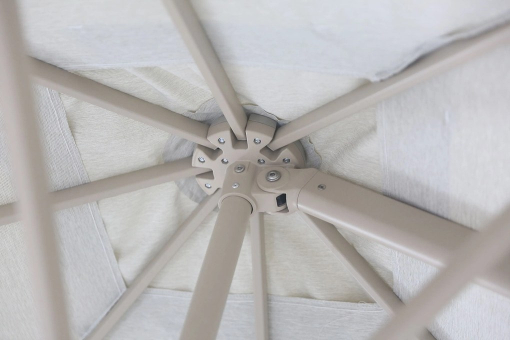 Zweefparasol 3x3m S2 Excellent (excl. voet) Taupe-naturel-bruin Camello Luna