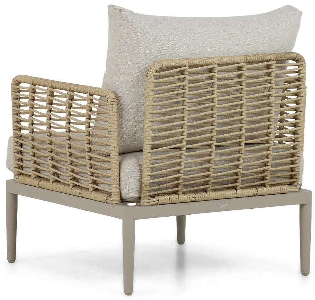 Stoel en Bank Loungeset 4 personen Wicker/Aluminium/Aluminium/wicker Taupe  Coco Ibiza