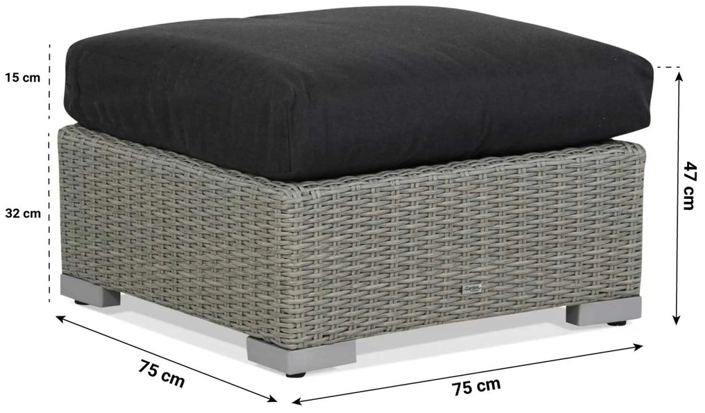 Chaise Loungeset 2 personen Wicker Grijs Garden Collections Toronto