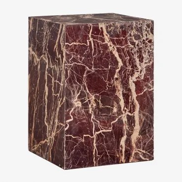 Nachtkastje 35x35 Cm In Natuurlijk Steen Aluret Rood Marmer Cherry Gold - Sklum