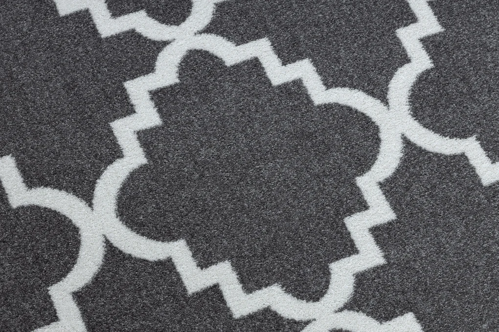 Tapijt SKETCH ROND - F343 grijs / witkleuring klaver Marokkaanse , trellis