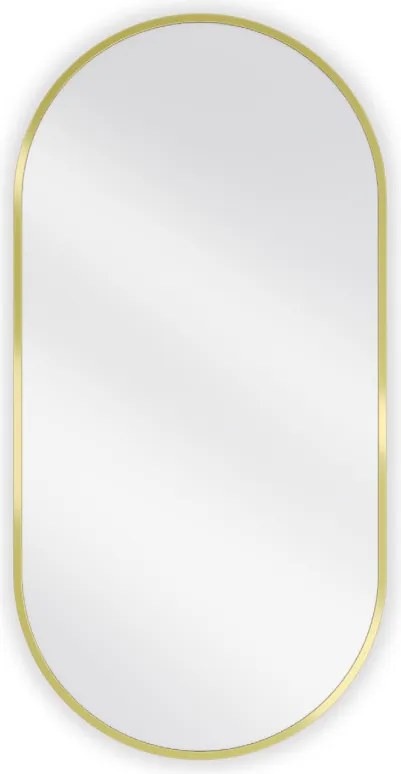 Mexen Loft ovale badkamerspiegel 90 x 45 cm, gouden frame - 9851-090-045-000-50