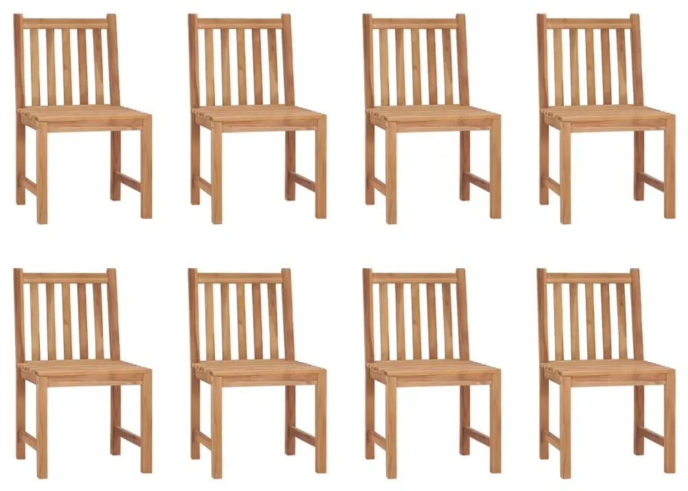 vidaXL Tuinstoelen 8 st met kussens massief teakhout