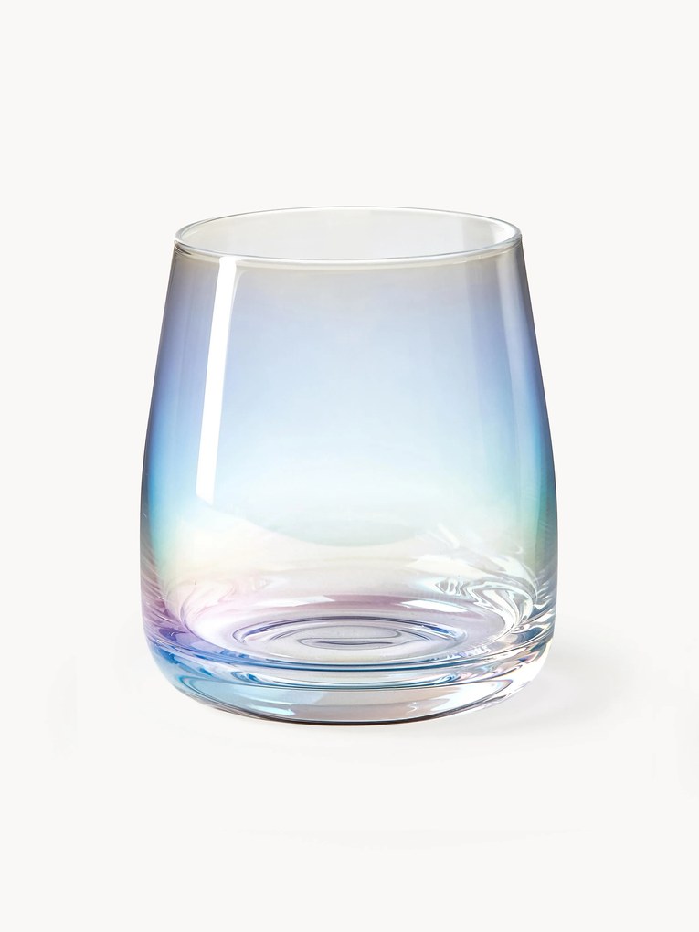 Mondgeblazen tumblers Ellery, iriserend, 4-delig