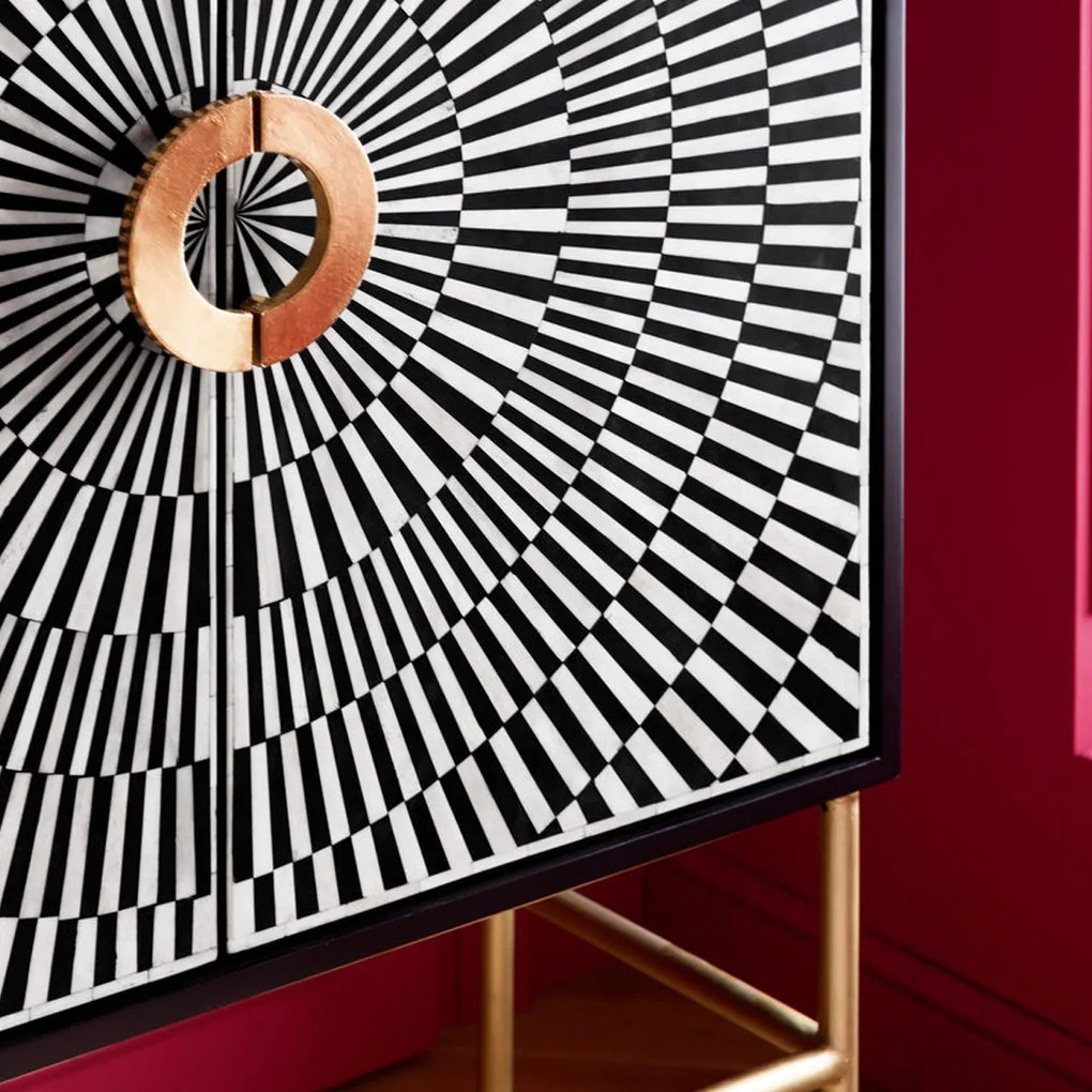 Design Wandkast Zwart-wit - 100x40x140cm.