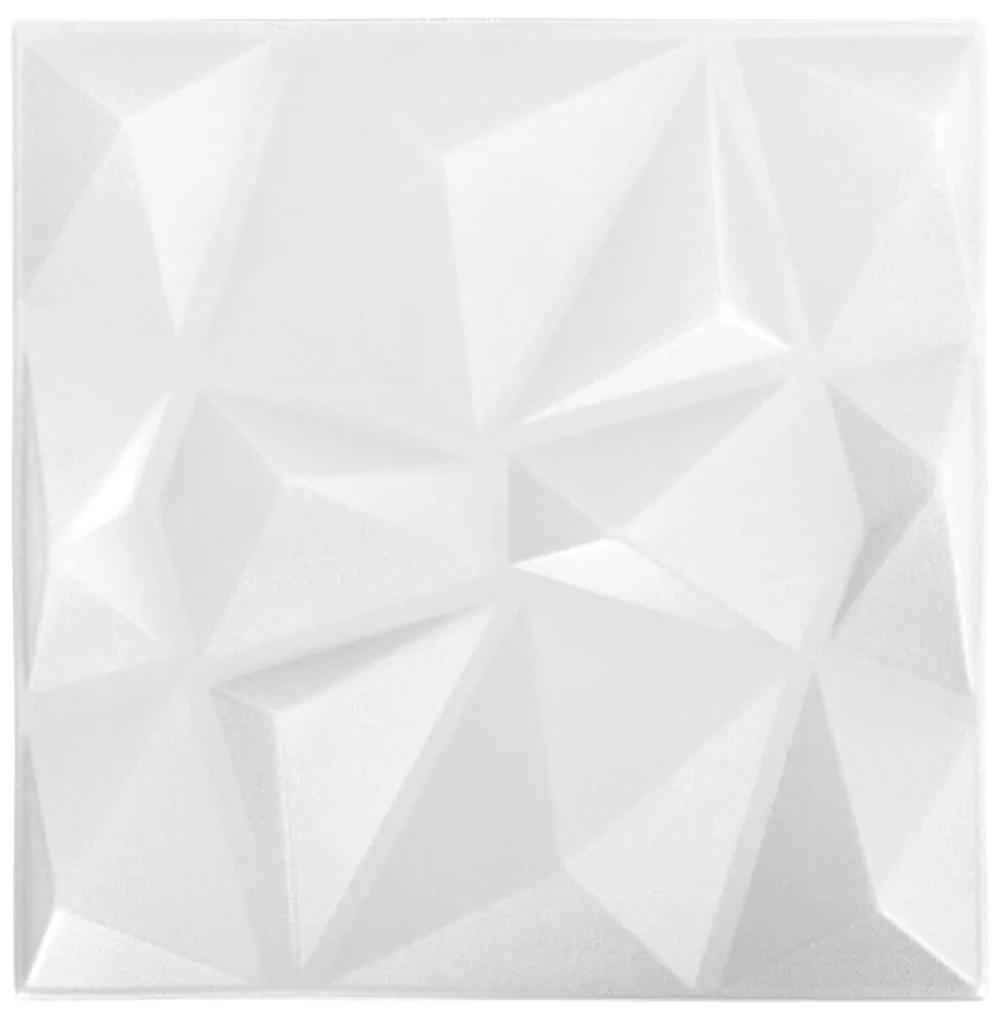 vidaXL 48 st Wandpanelen 3D 12 m² 50x50 cm diamantwit
