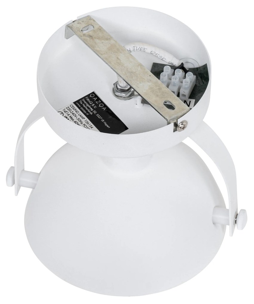 Industriële plafondlamp wit met zilver 15 cm verstelbaar - Magnax