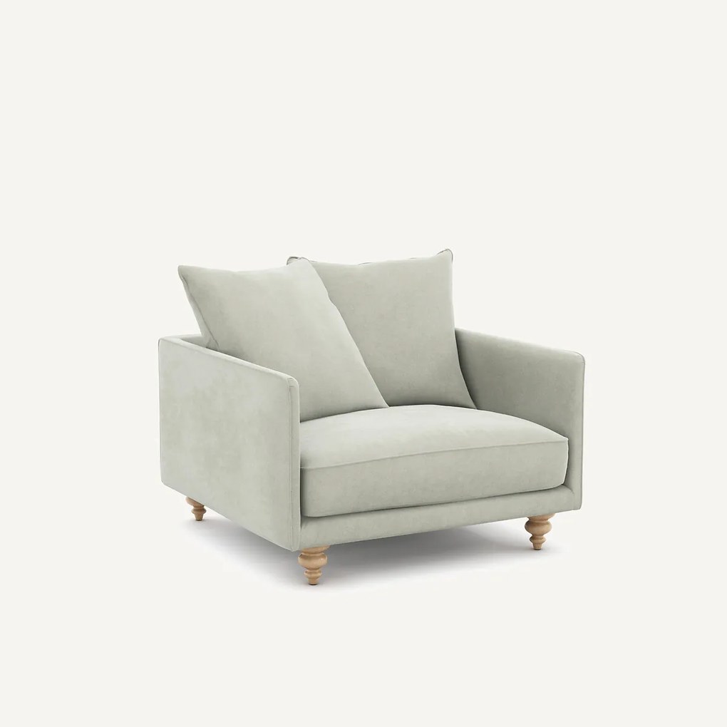 Fauteuil stonewashed fluweel, Lazare