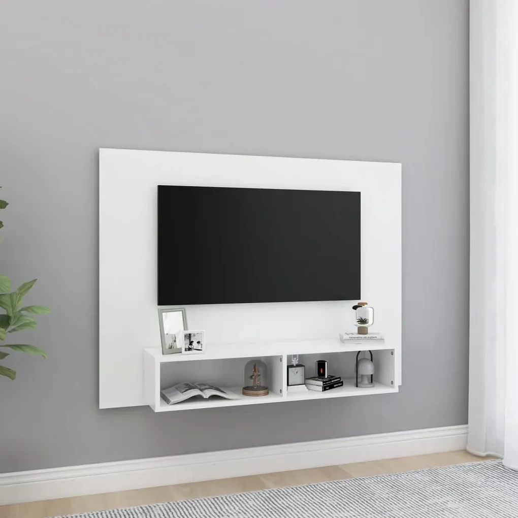 vidaXL Tv-wandmeubel 120x23,5x90 cm spaanplaat wit