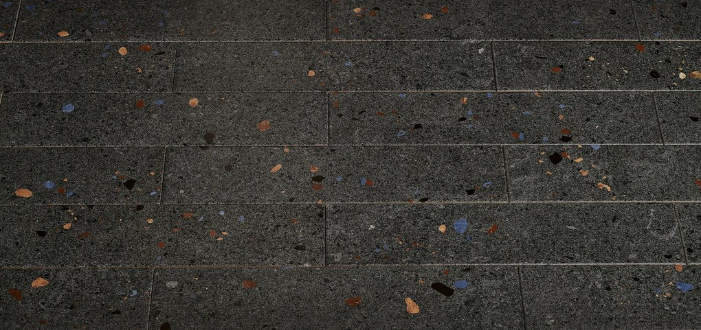 DTG Terrazzo wandtegel 7.5x30cm antraciet mat
