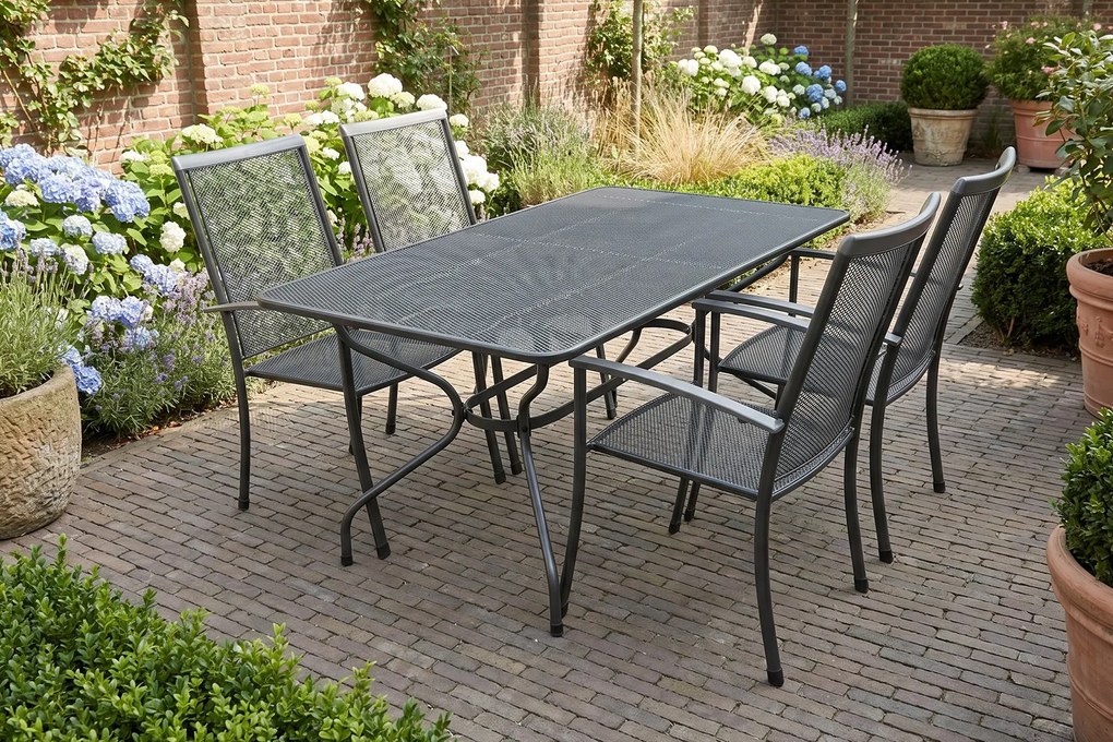 Royal Garden Balero stapelbare tuinset strekmetaal 160x90 cm.