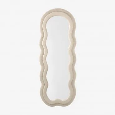 Wandspiegel 60x160 Cm Gestoffeerd Evelyn Chenille White - Sklum