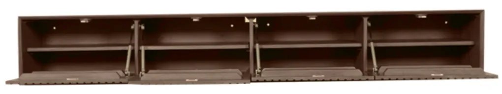 Starfurn Madison Walnut Zwevend Tv-meubel Walnoot Ribbels 240 Cm - 240x35x30cm.