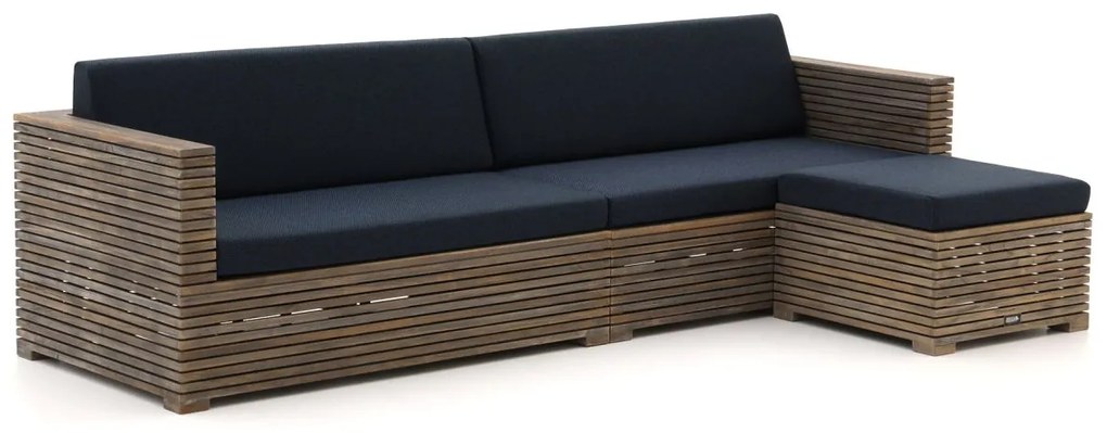 + 15% kassakorting | Chaise longue loungeset ROUGH  | 3 personen | Loungeset Old Teak Greywash | Teakhout | Kees Smit Tuinmeubelen