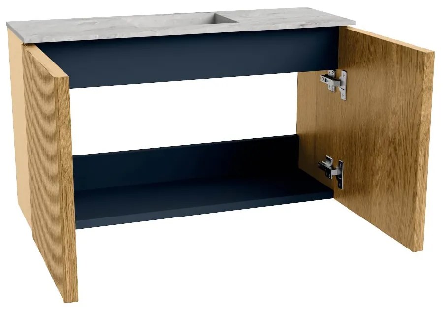Mondiaz Joya DLux 70cm toiletmeubel oak met wastafel faye midden 1 kraangat glace