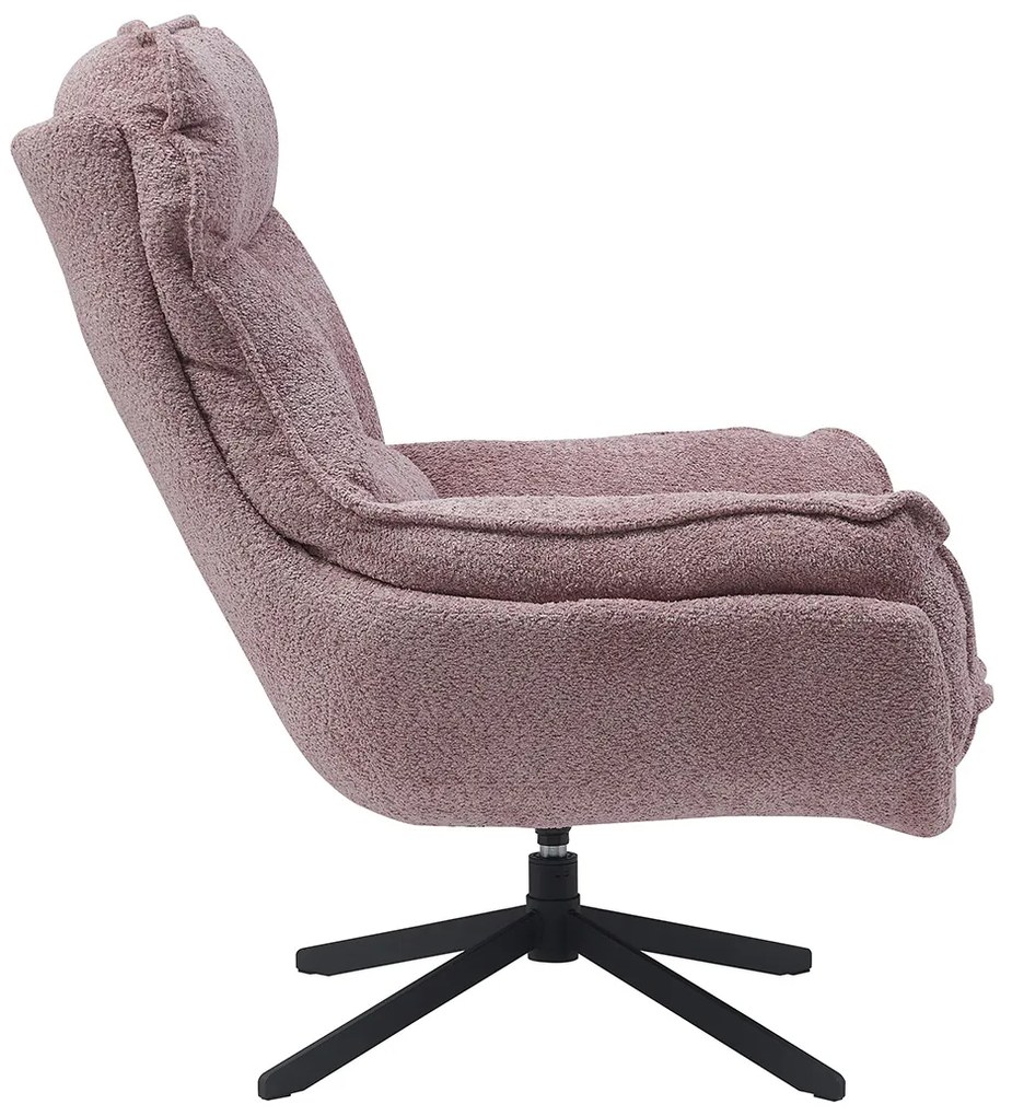 Starfurn Vera Fauteuil Roze Chenille Stof Draaibaar