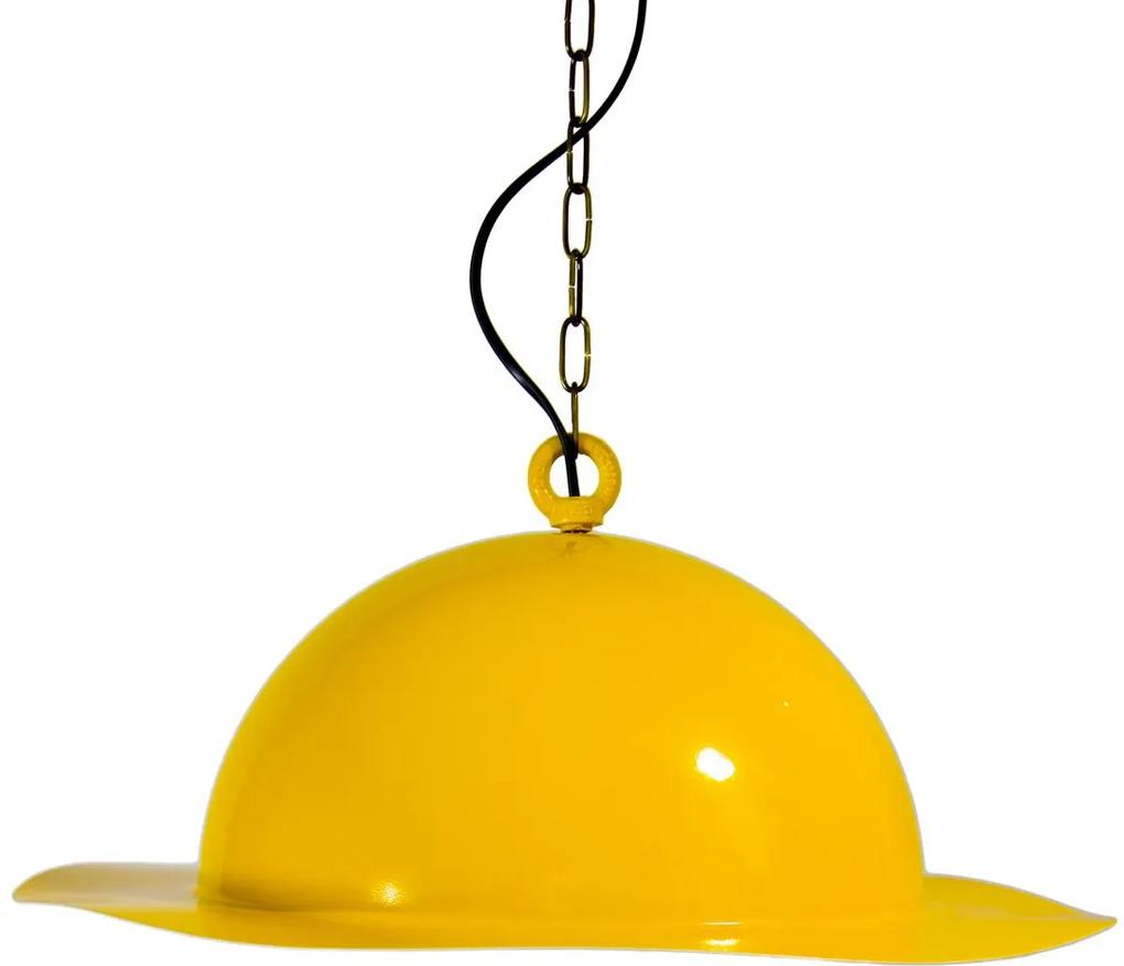 Steel Helmet | Stalen hanglamp - geel