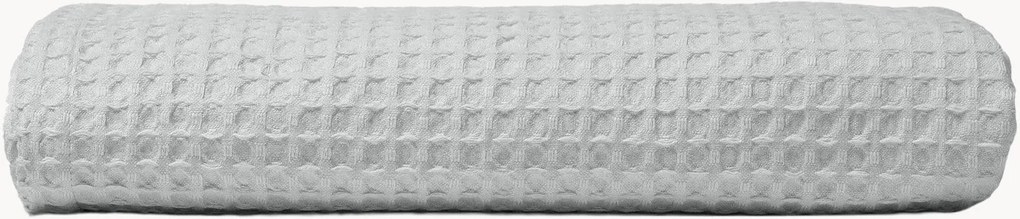 Katoenen honeycomb badhanddoek Pearl Grey