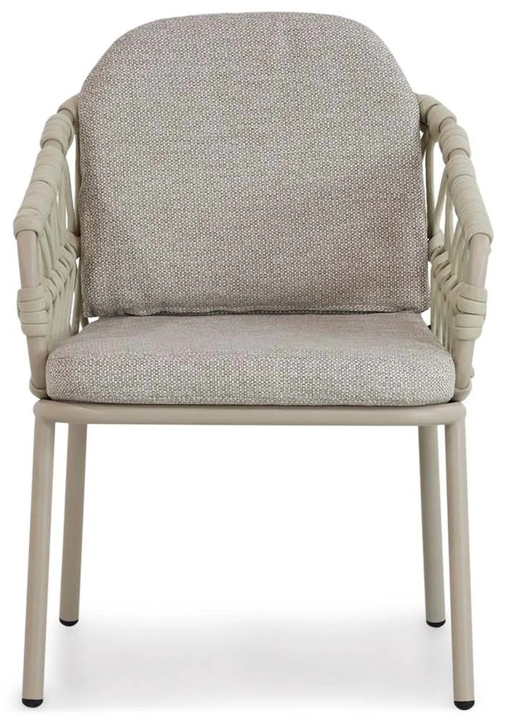 Tuinset Ronde Tuintafel 4 personen 120 cm Aluminium/rope Taupe Coco Barcelona/Sand